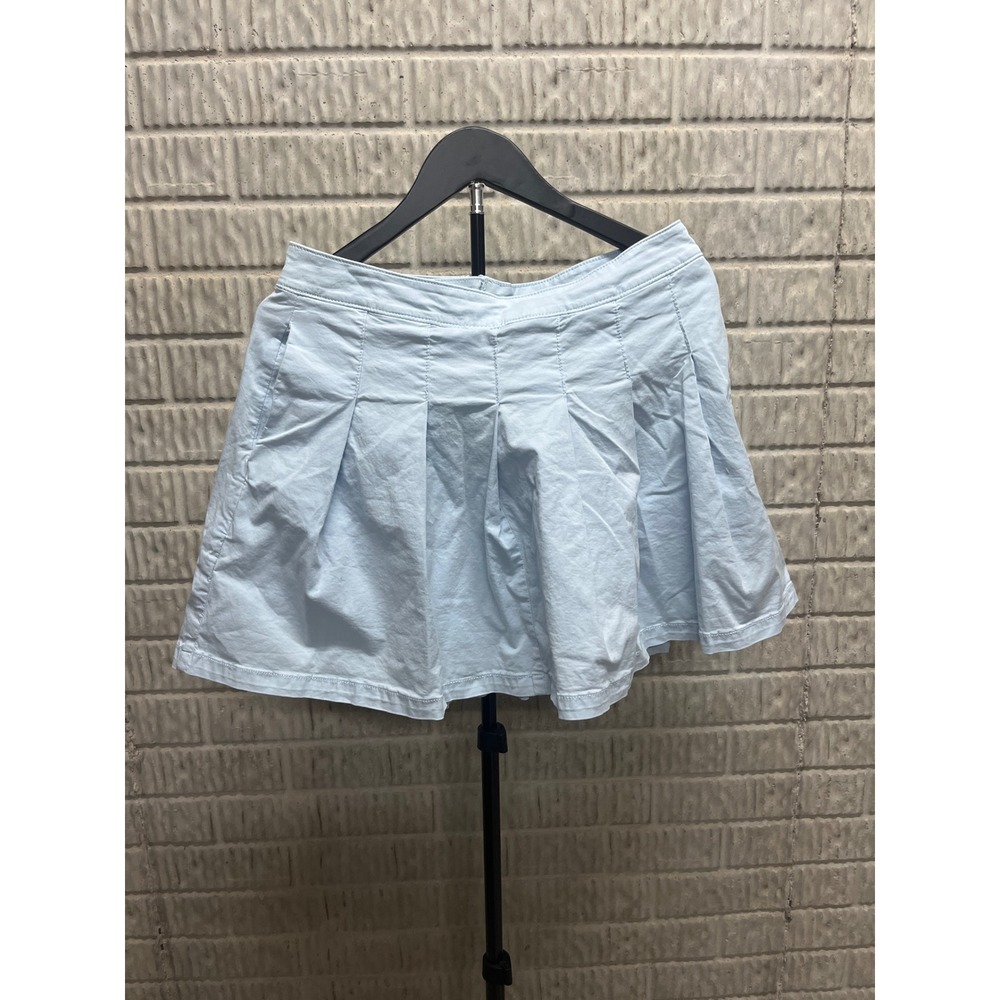 American Eagle Light Blue Pleated Mini Skirt Women Size 10 Regular‎ High Waist